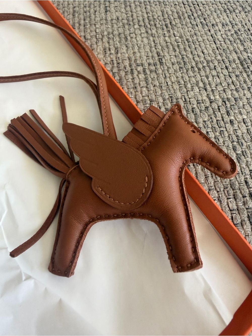 NEW in Box HERMÈS Gold Pegasus Horse Rodeo Bag Charm , size PM